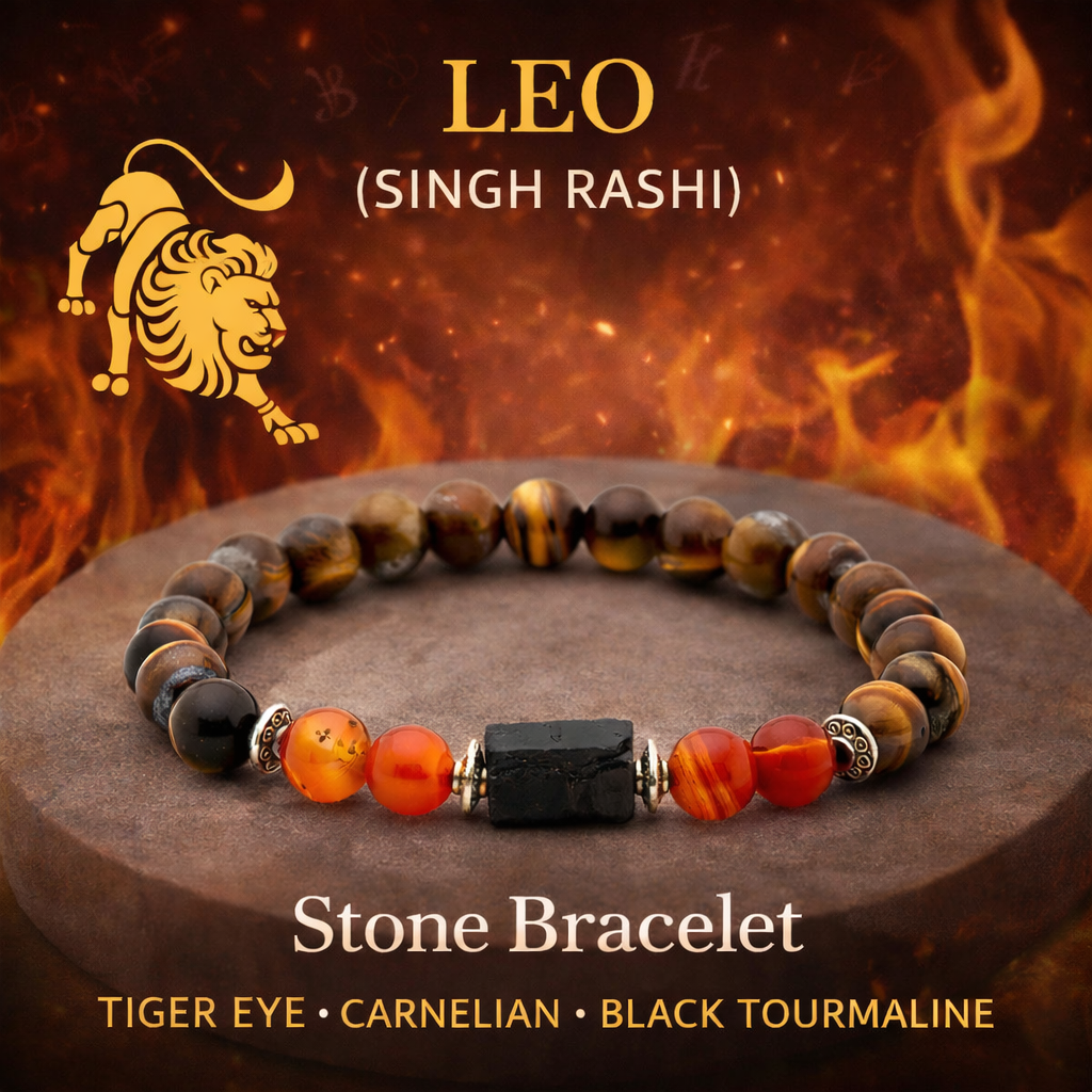Leo (Singh Rashi) Stone Bracelet | Natural Crystals for Success & Power