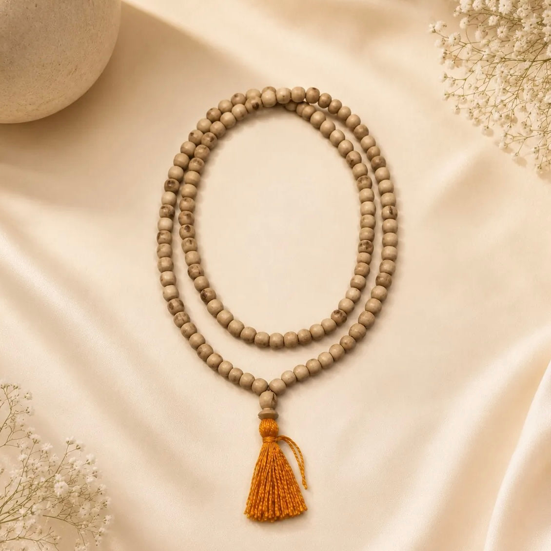 Premium Tulsi Japa Mala 108+1 Beads 7mm – Tulsi Japa Mala without knots