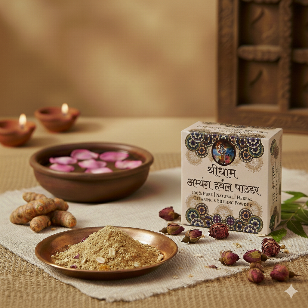 Abhyang Herbal Powder for Laddoo Gopal Shining | Natural Ayurvedic Powder for Daily Seva