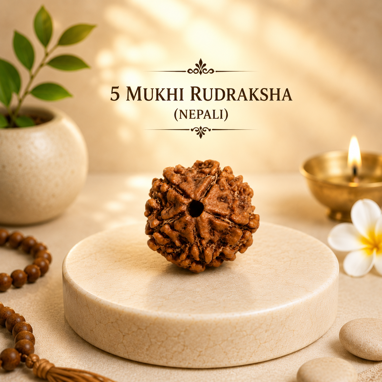 5 Mukhi Rudraksha (Nepali) | Original Panch Mukhi, Lab Certified - For Health & Peace