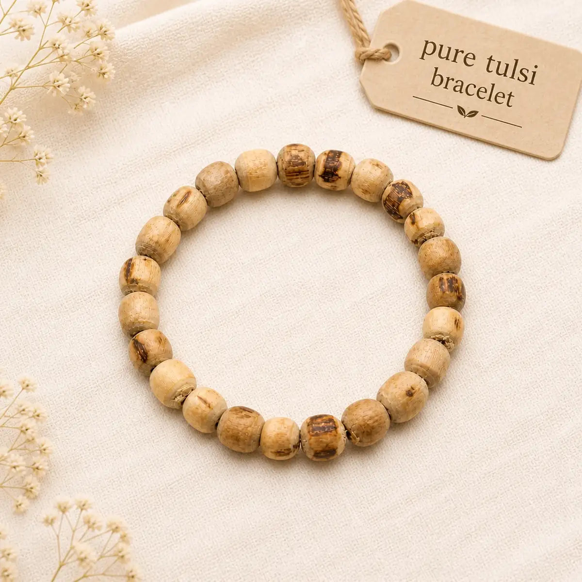 Tulsi Beads Bracelet 8mm – Pure Round Beads for Men, Women & Kids