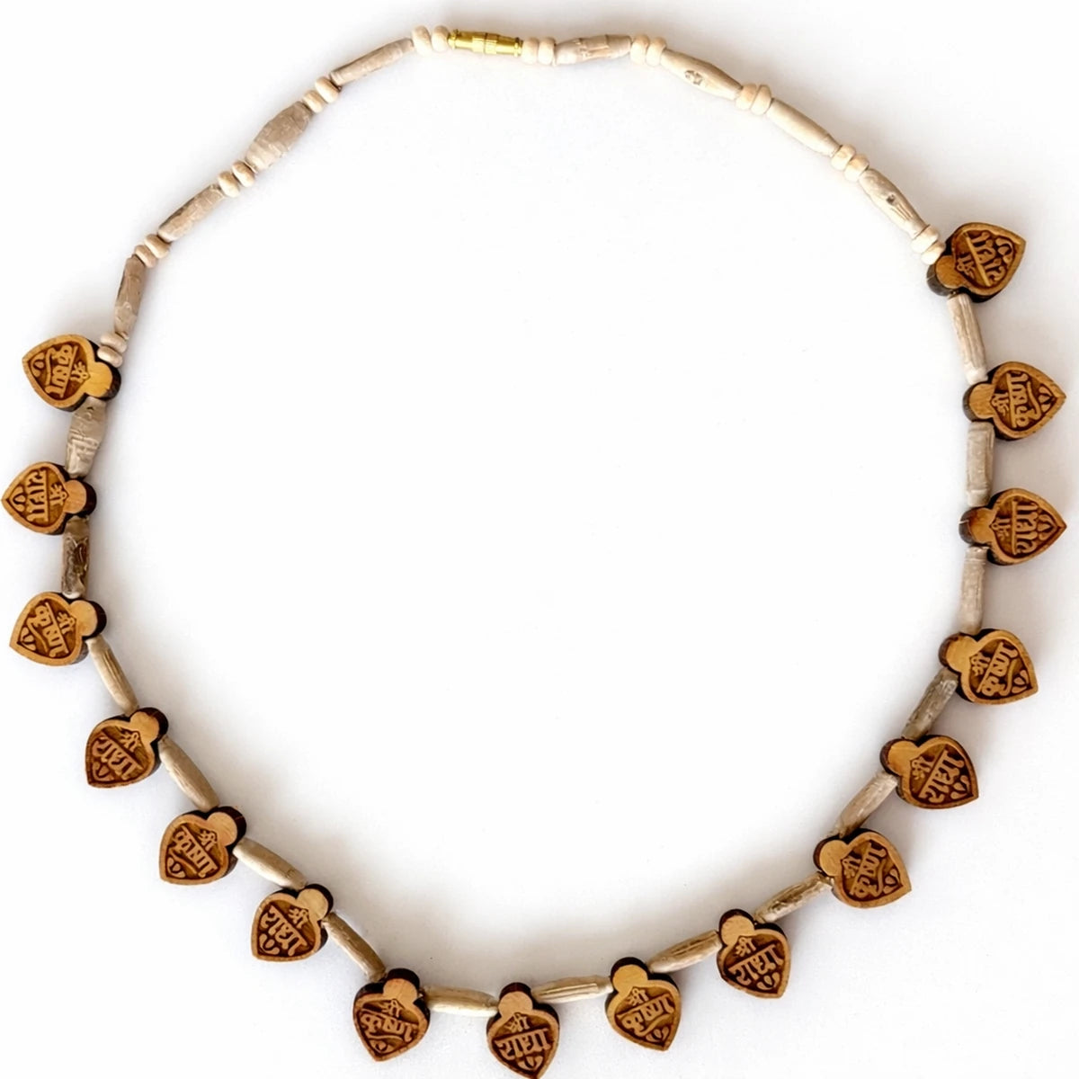 Radha Krishna Tulsi Locket Mala 16 Leaf – Divine Handmade Necklace