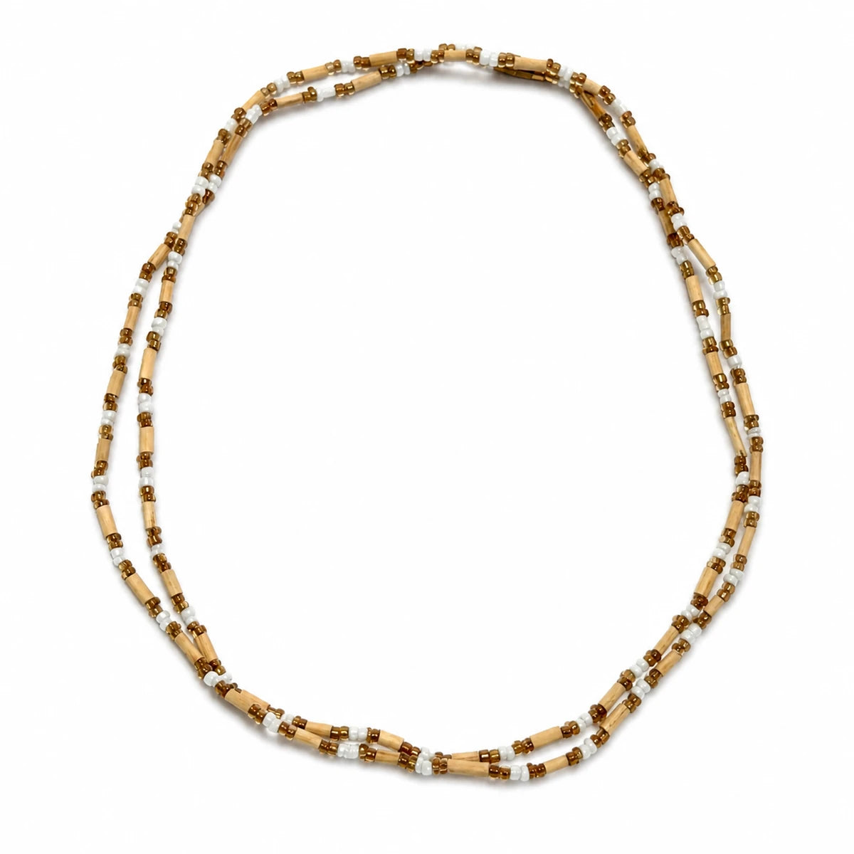 Tulsi Kanthi Mala with Crystal Beads – 2 Round Natural Tulsi Necklace
