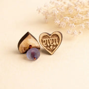 Radha Naam Tulsi Earrings (Heart Shape) – Lightweight, Handmade