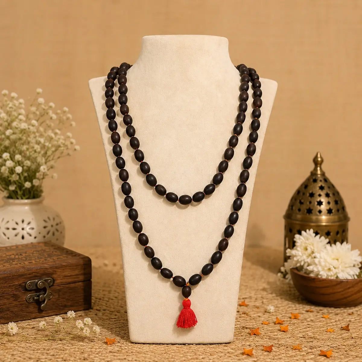 Pure Kamal Gatta Jaap Mala (108+1 Beads) – Natural Lotus Seed Prayer Mala for Lakshmi Puja