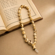 Tulsi Japa Mala 27 Beads – Natural Tulsi Wood, Graduated 8 mm to 20 mm Beads