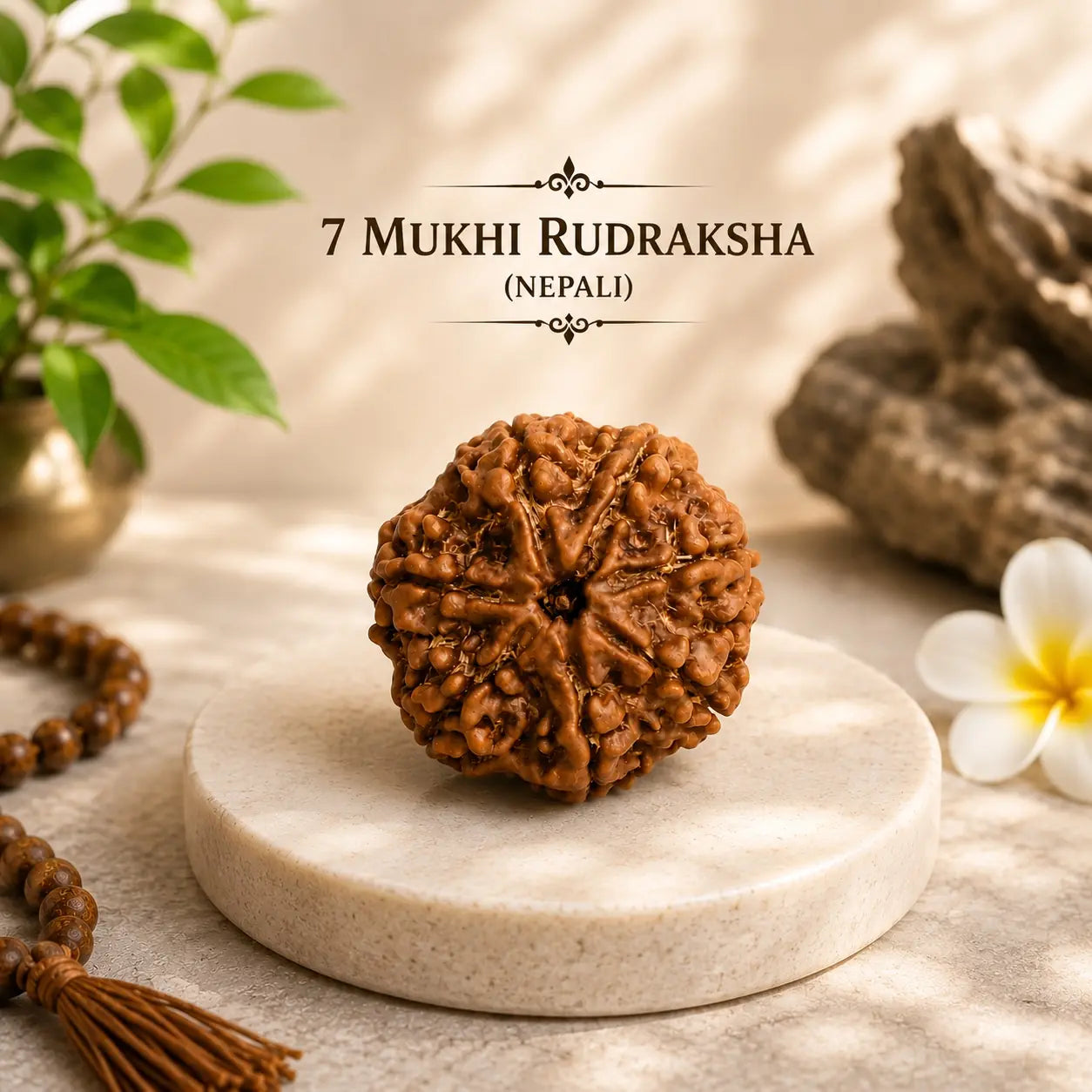 7 Mukhi Rudraksha (Nepali) | Natural Saat Mukhi, Lab Certified -  For Wealth & Stability