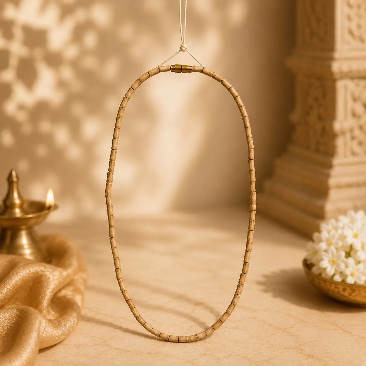 1 Round Tulsi Kanthi Mala 4mm – Authentic Vrindavan Tulsi Necklace for Men & Women