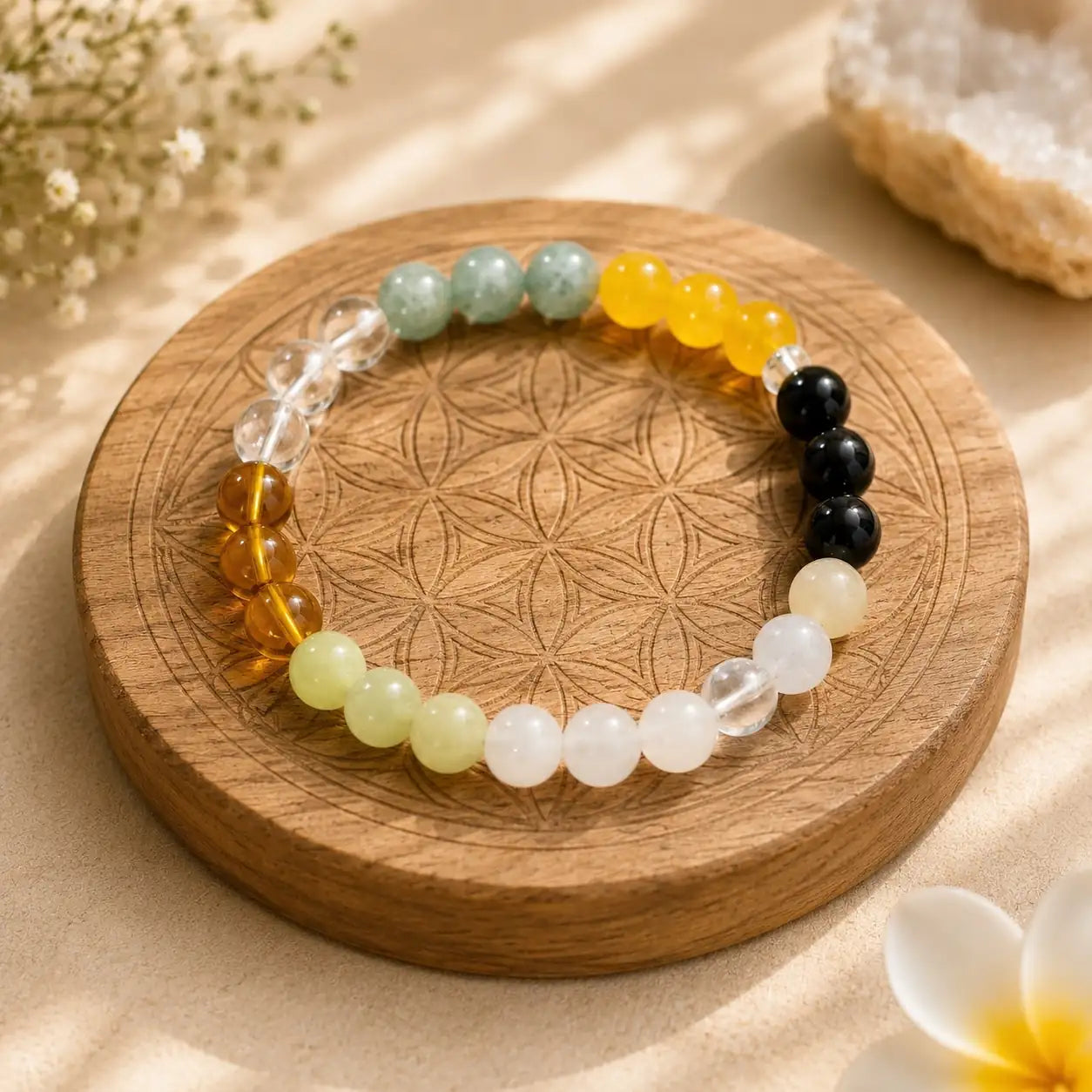 Health Bracelet | Natural Multi Crystal Bracelet for Wellness | Lab Certified