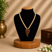 Radha Leaf Tulsi Locket Mala | 1 Round Handmade Pure Tulsi Wood Kanthi Mala