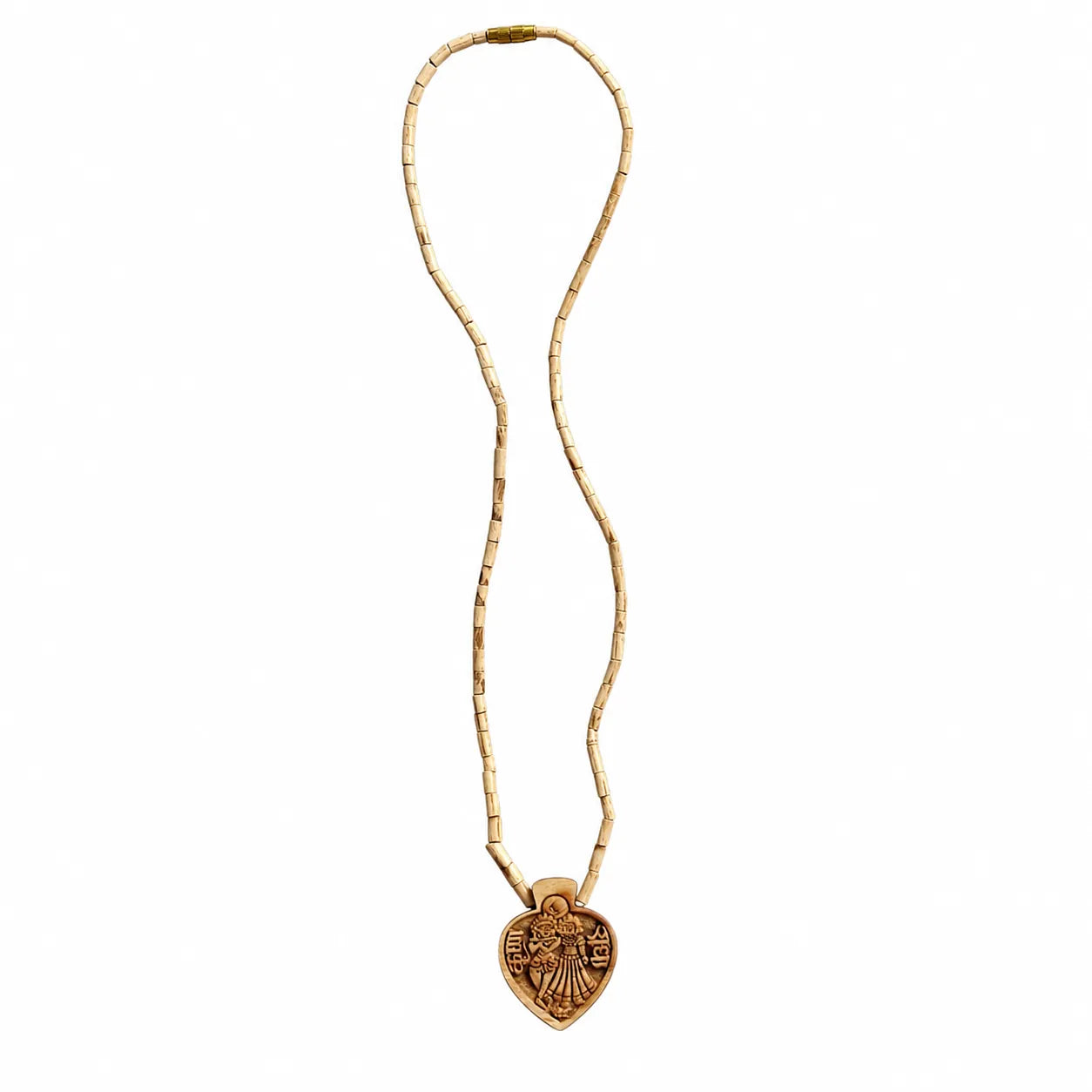 Vrindavan Radha Krishna Tulsi Locket Mala 3mm | Pure Tulsi Necklace