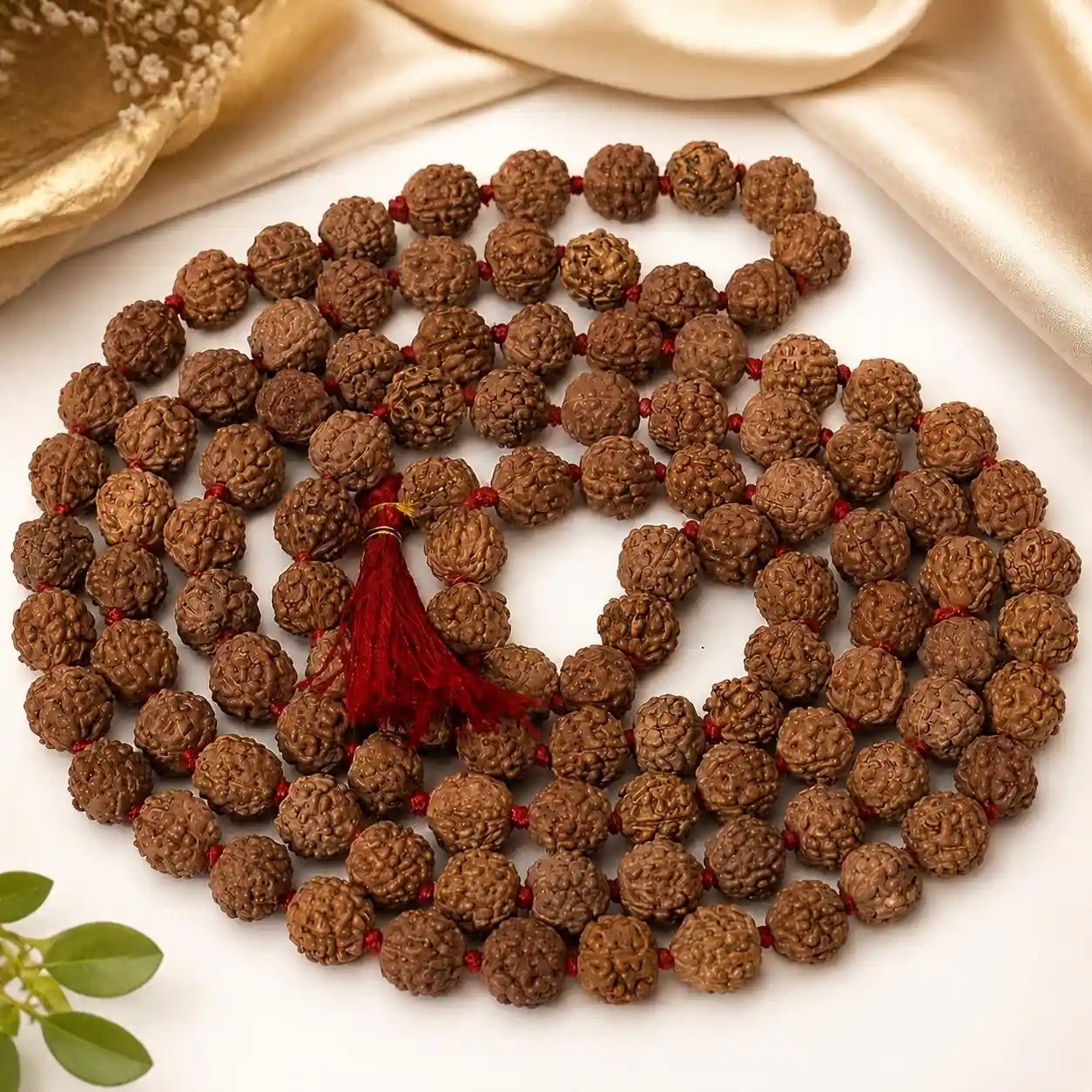Natural Rudraksha Japa Mala 108+1 Beads (6.5mm) | Lab Certified Original Shiva Prayer Mala for Meditation & Chanting