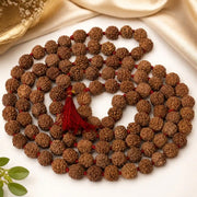 Natural Rudraksha Japa Mala 108+1 Beads (6.5mm) | Lab Certified Original Shiva Prayer Mala for Meditation & Chanting