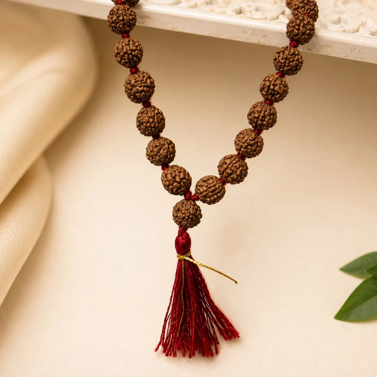 Natural Rudraksha Japa Mala 108+1 Beads (6.5mm) | Lab Certified Original Shiva Prayer Mala for Meditation & Chanting