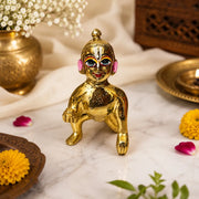 Pure Brass Laddu Gopal Murti | Bal Gopal Idol for Home Mandir & Daily Puja | Available in No. 3, 4 & 5 Sizes