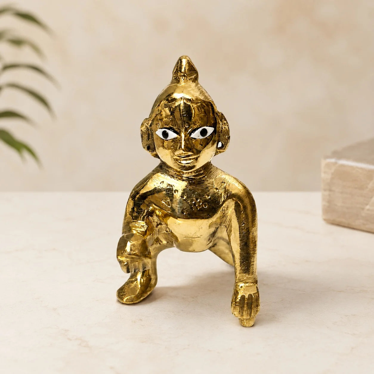 Pure Brass Laddu Gopal Murti | Bal Gopal Idol for Home Mandir & Daily Puja | Available in No. 3, 4 & 5 Sizes