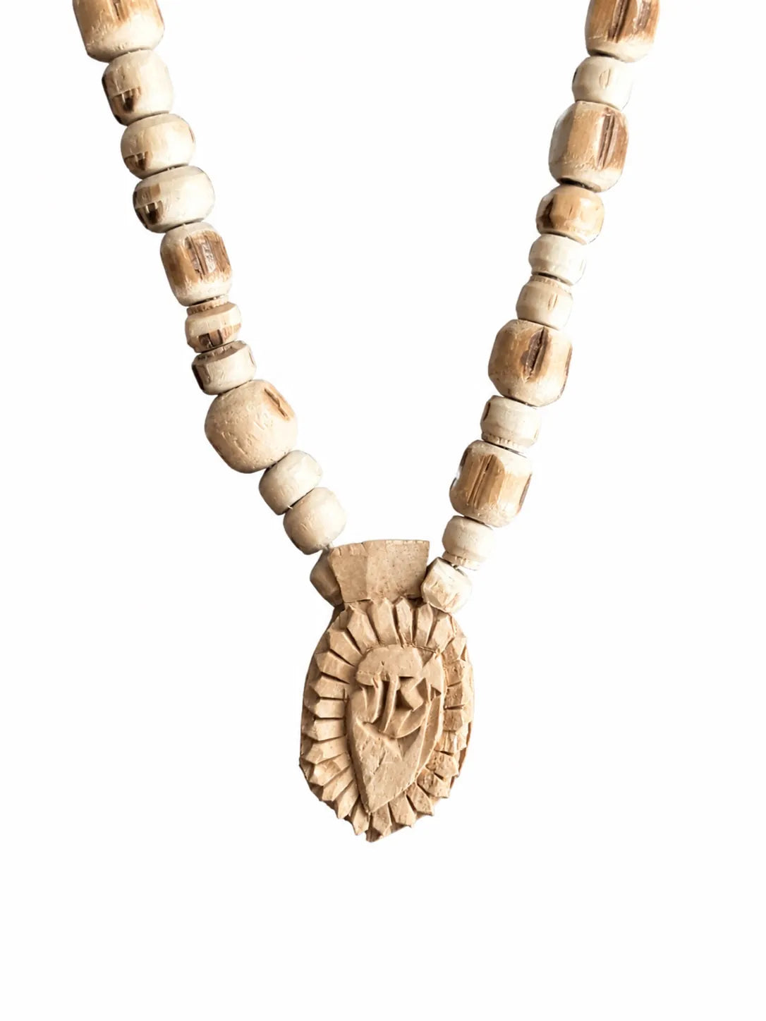 Natural Radha Naam Tulsi Locket Mala – Hand Carved Oval Tulsi Wood Pendant for Daily Wear