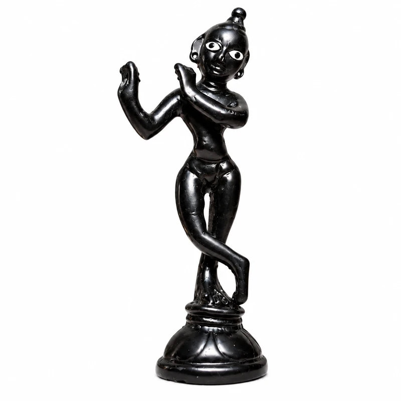 Ashtadhatu Black Krishna Idol – Tribhanga Pose
