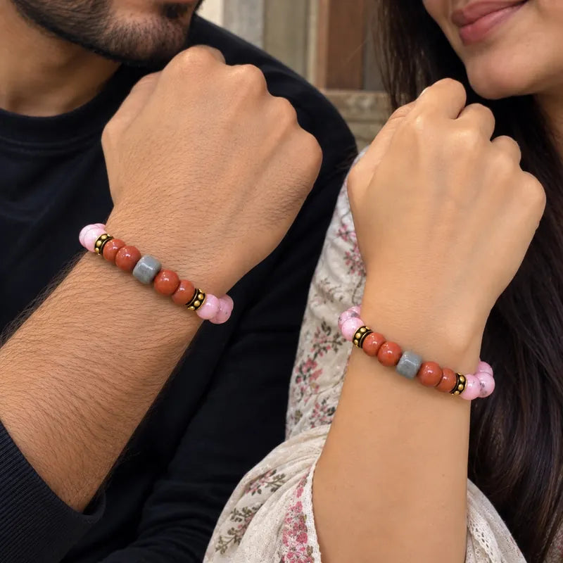 Mesh Rashi Bracelet (Aries) – Natural Red Jasper Bracelet for मेष राशि