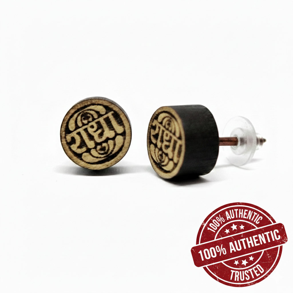 Radha Naam Tulsi Stud Earrings for Men & Women