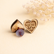 Radha Naam Tulsi Earrings (Heart Shape) – Lightweight, Handmade