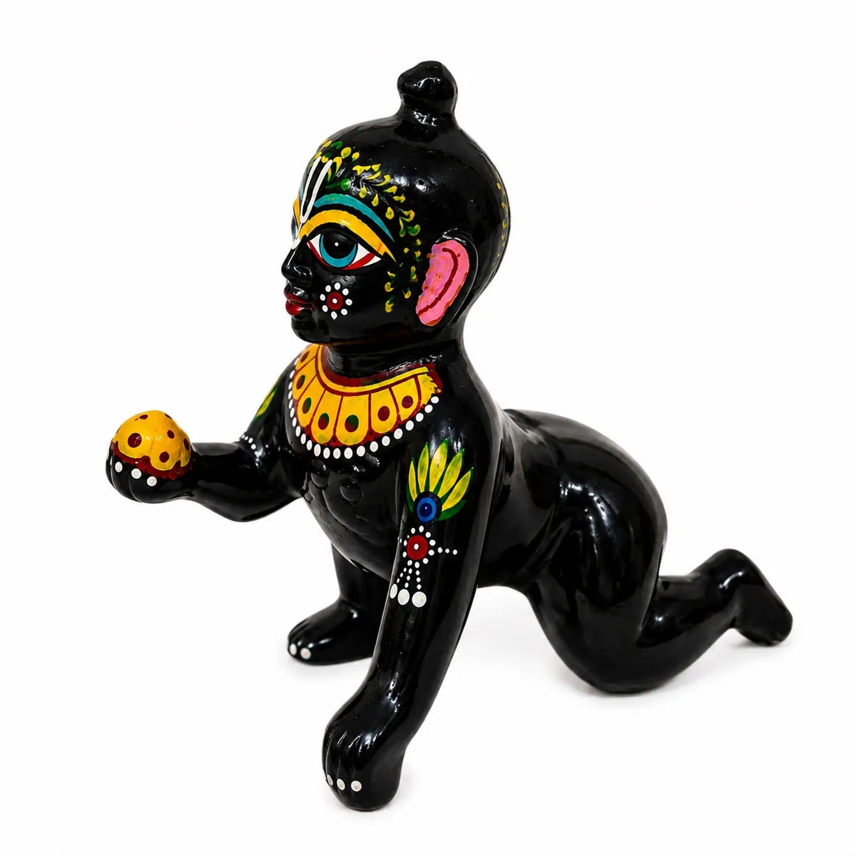 Black Brass Laddu Gopal Murti No. 2 on home mandir altar