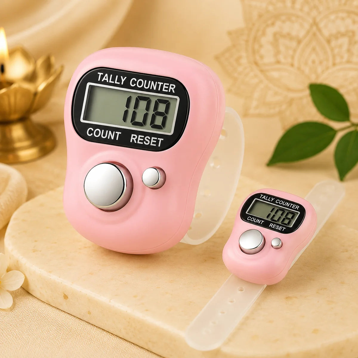 Japa Counter hand tally counter - Pink - HariBol Mart