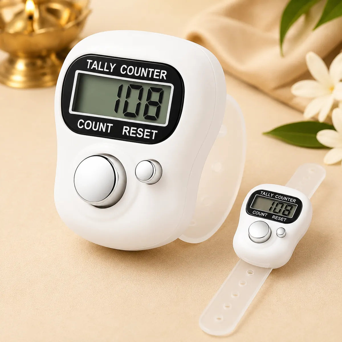 Japa Counter hand tally counter - White - HariBol Mart