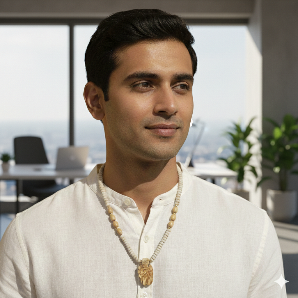 Pure Tulsi Mala with Radha Krishna Pendant for Men & Women