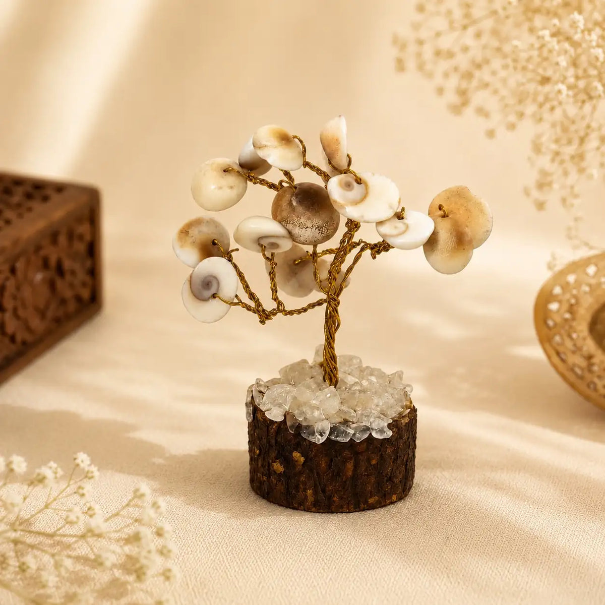 Natural Mini Gomti Chakra Tree for home and office - Vastu Lakshmi decor by HariBol Mart