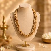 Premium Handmade 6 Layer Twisted Tulsi Kanthi Mala made from natural Tulsi wood with braided multi-strand design for men and women
