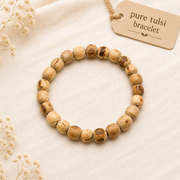 Pure Tulsi beads bracelet 8mm made from natural Tulsi wood for spiritual daily wear and meditation.