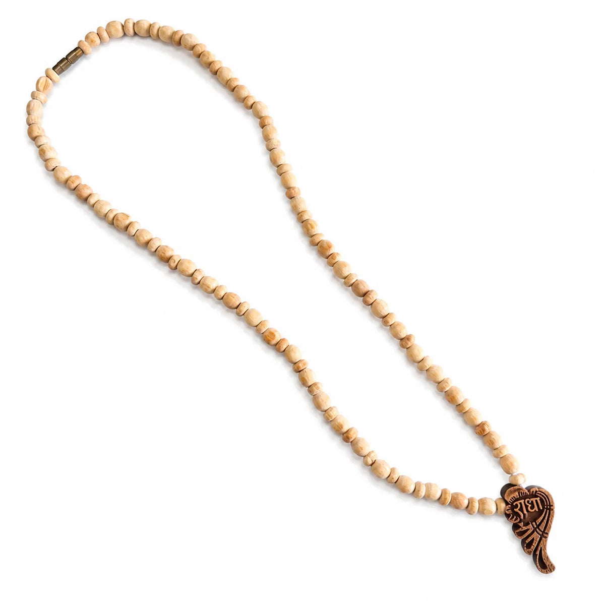 Radha Tulsi neck mala with leaf-shaped pendant