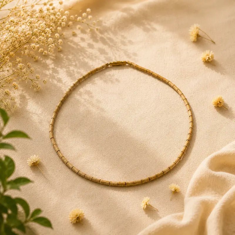 1 Round Tulsi Kanthi Mala – 2mm Cylindrical Beads | Pure Vrindavan Tulsi