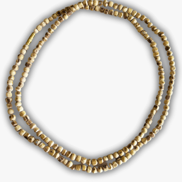 2 Round Pure Tulsi Kanthi Mala – Natural Vrindavan Basil Beads Necklace (2–3mm) for Men & Women