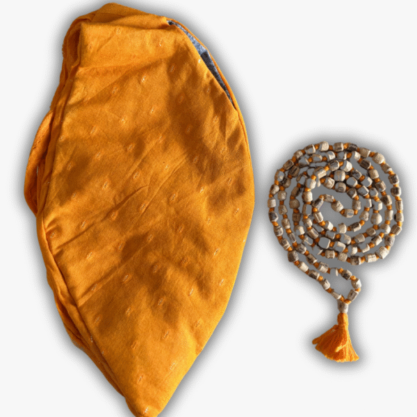 108+1 Beads Natural Tulsi Japa Mala with Gomukhi Bag for Mantra & Meditation with Tassel 12mm Beads Size